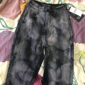 High Waisted Acid Wash Jeans